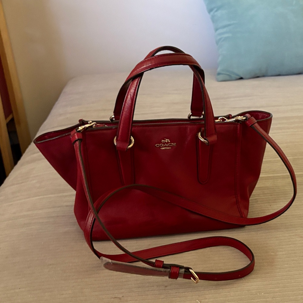 Coach Cherry Red Leather Shoulder Bag